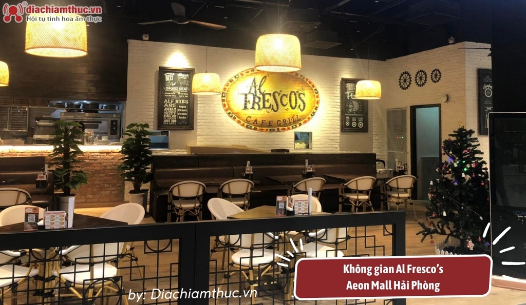 Nhà hàng Al Fresco’s mang đến không gian ấm cúng và hiện đại, phù hợp cho gia đình và nhóm bạn bè
