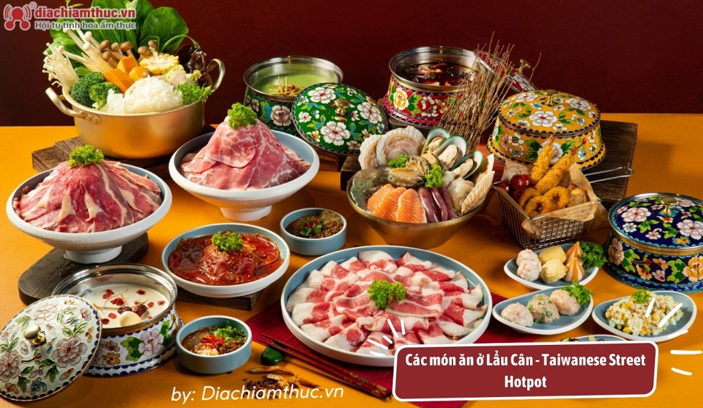 Lẩu Cân - Taiwanese Street Hotpot gồm nhiều lựa chọn Buffet với các món nhúng đa dạng 