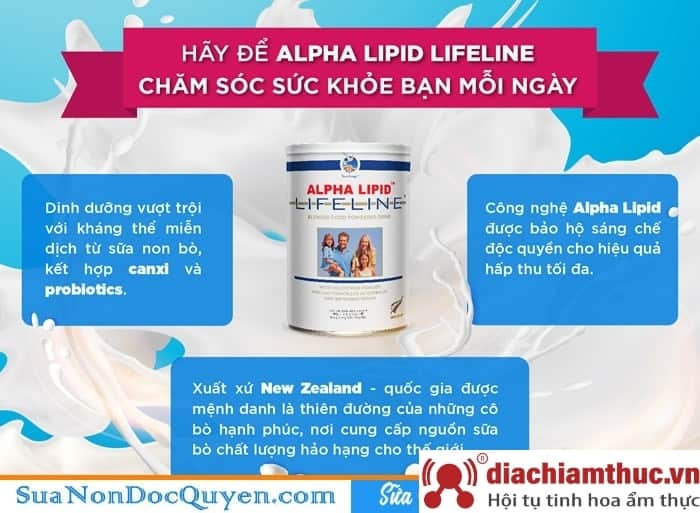 Đặc điểm nổi bật của sữa non Alpha Lipid Lifeline