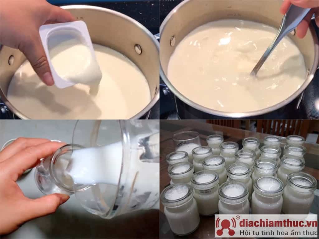 Cách làm sữa chua tận nơi sánh mịn
