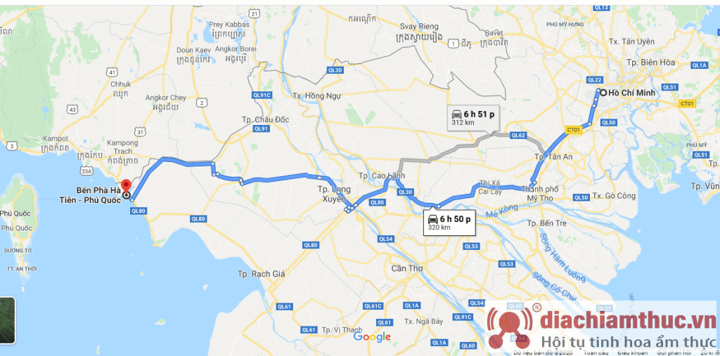 Lộ trình Sài Gòn – Rạch Giá – Phú Quốc