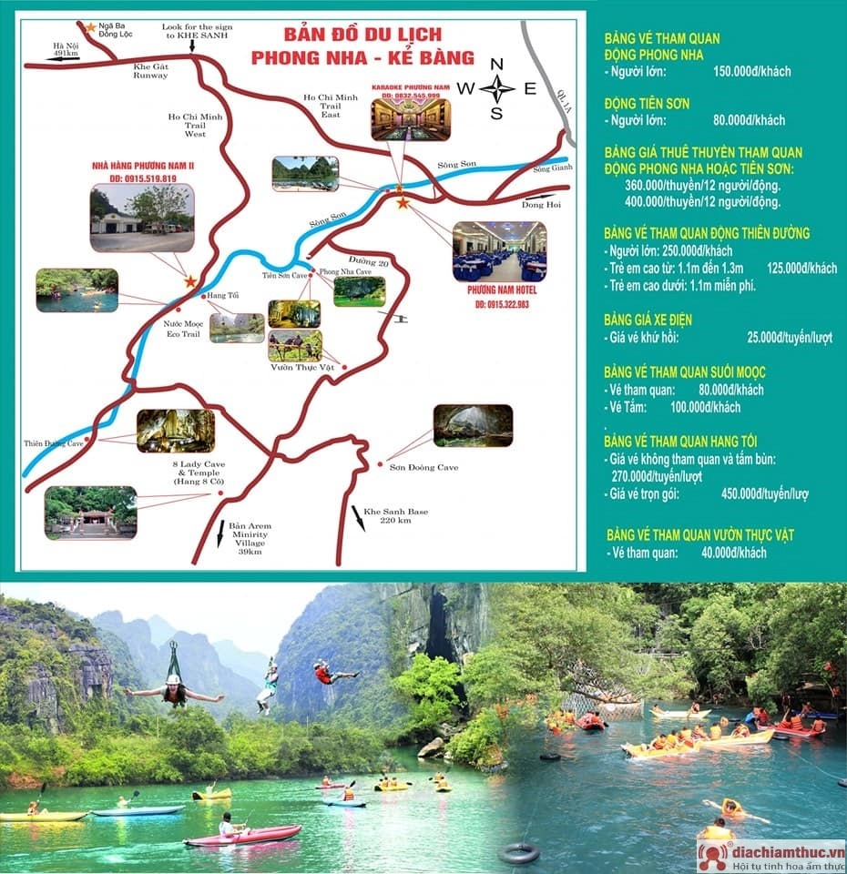 Bản đồ du lịch Phong Nha
