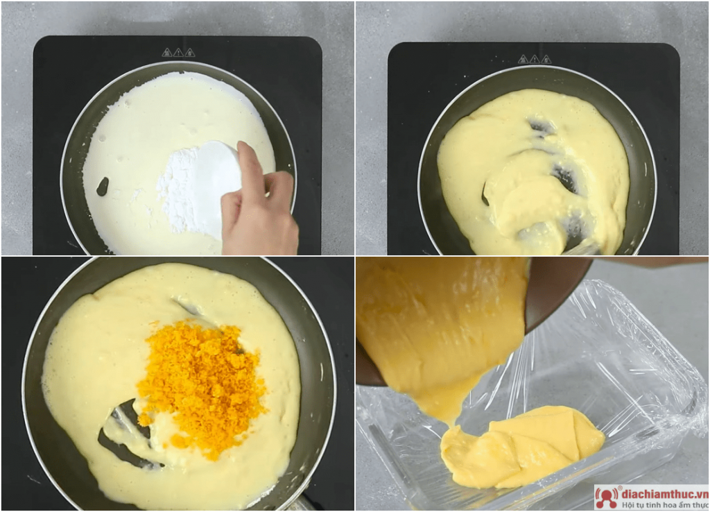 Làm nhân bánh Đài Loan trứng chảy