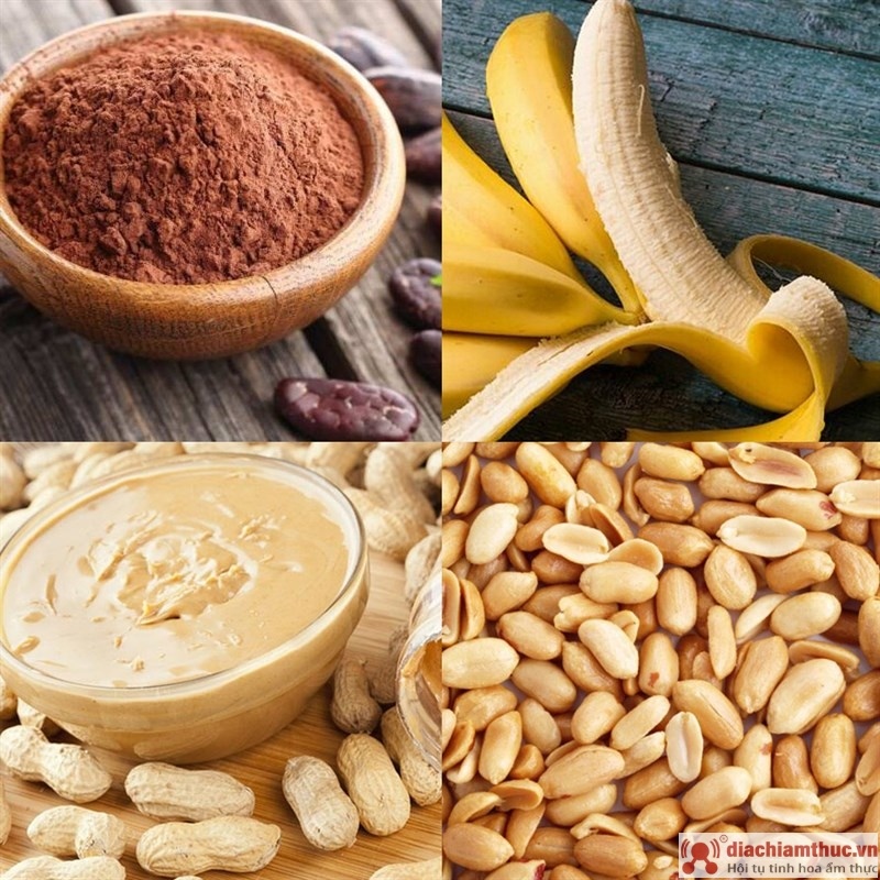 Përbërësit për akulloren me banane me kakao