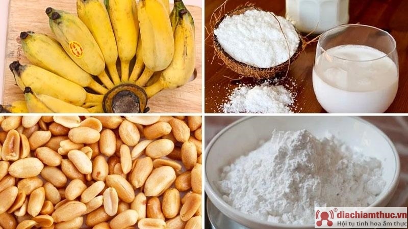 Përbërësit për të bërë krem ​​banane me qumësht kokosi