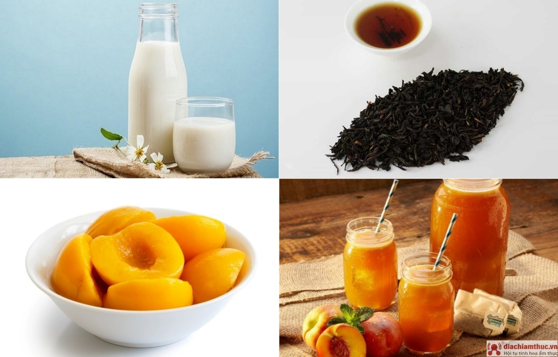 Nguyên liệu làm trà sữa đào