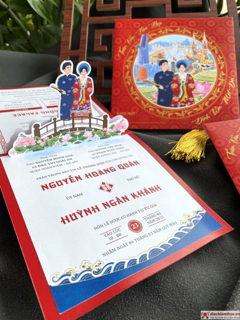 Karta e dasmës në Shtëpinë e Penës së qytetit Ho Chi Minh