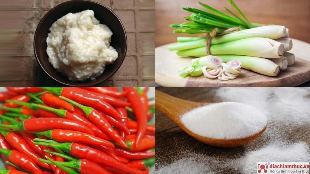Nguyên liệu làm Nước chấm ốc cơm mẻ