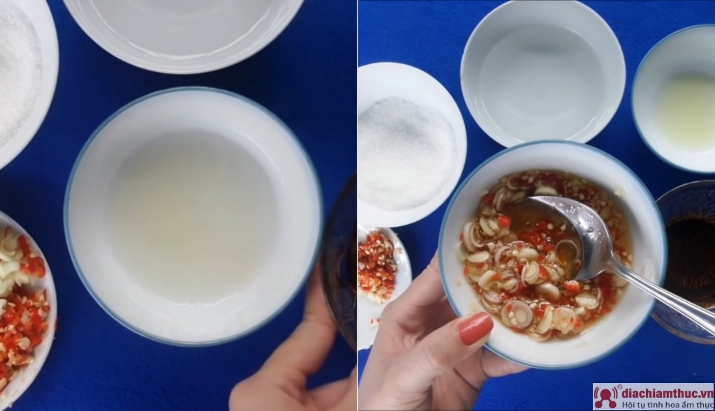 Pha nước chấm ốc sả ớt