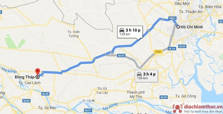 Cao Lãnh và Sa Đéc đi Sài Gòn khoảng cách bao nhiêu km. Mất mấy tiếng để di chuyển