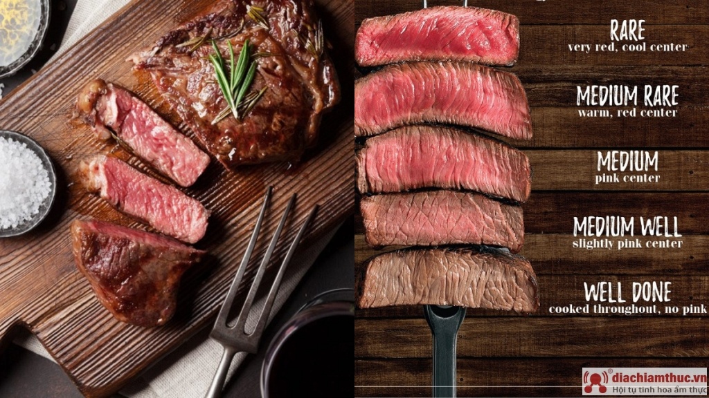 Các mức độ chín của món ăn steak