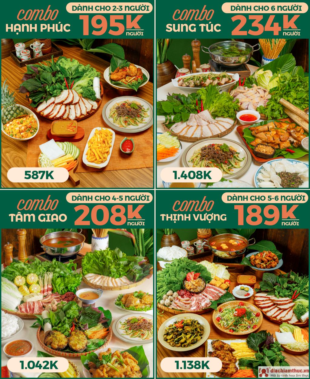 Combo món ngon đa dạng của nhà hàng bánh tráng An Vũ