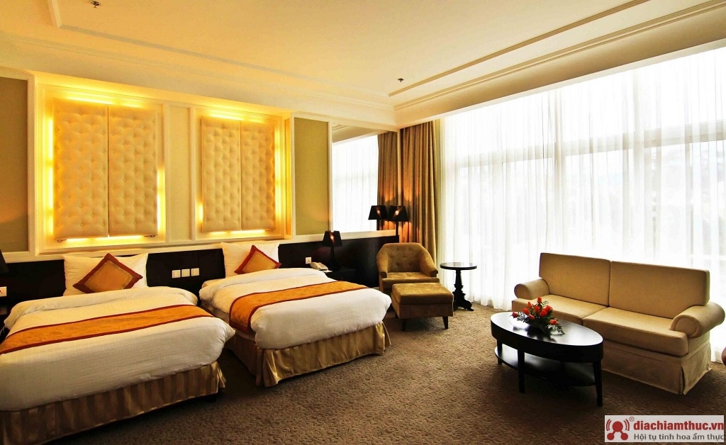 Phòng khách sạn tiêu chuẩn quốc tế 4 sao La Sapinette sang trọng được trang bị hệ thống điều hòa nhiệt độ
